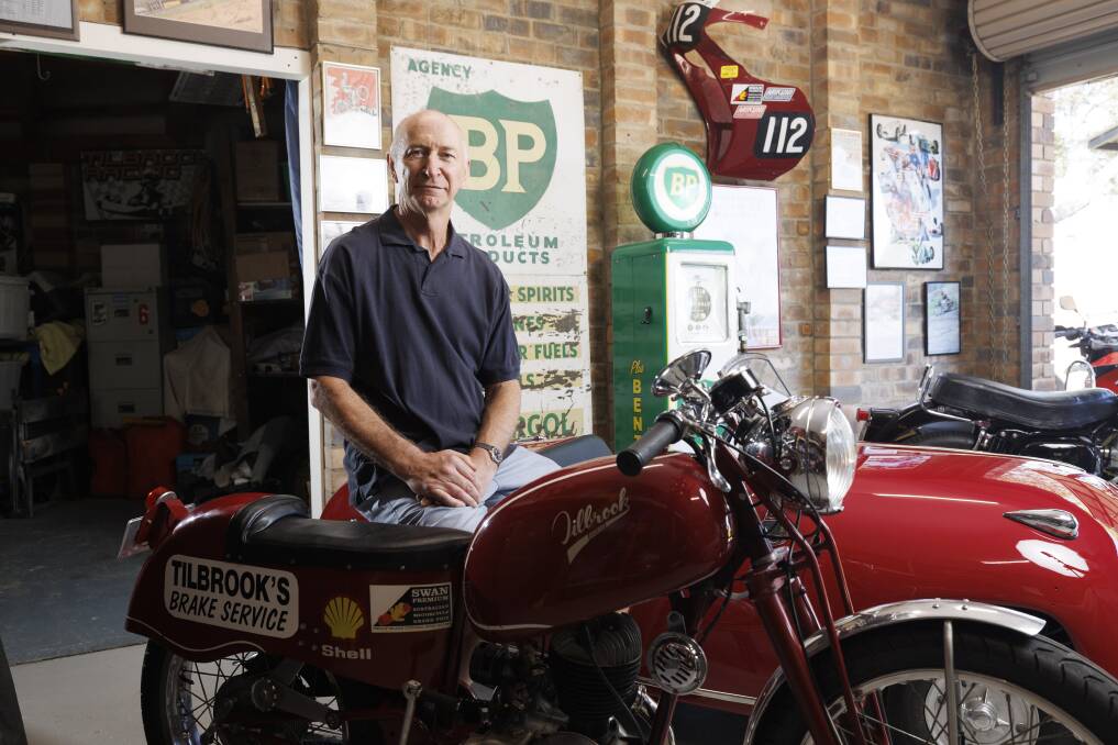 Lyndon Tilbrook with one of the increasingly rare Tilbrook motorcycles. Picture by Keegan Carroll