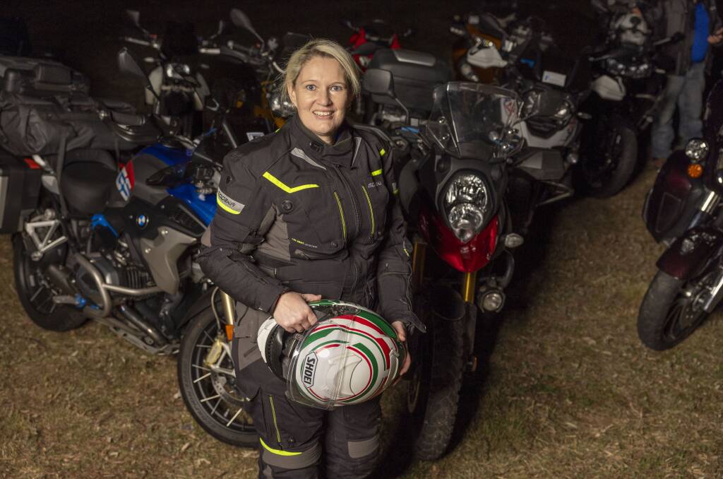 Specialist prostate cancer nurse Andrea Lanagan will be riding out with the Canberra contingent on her BMW R1200 GS. Picture by Gary Ramage