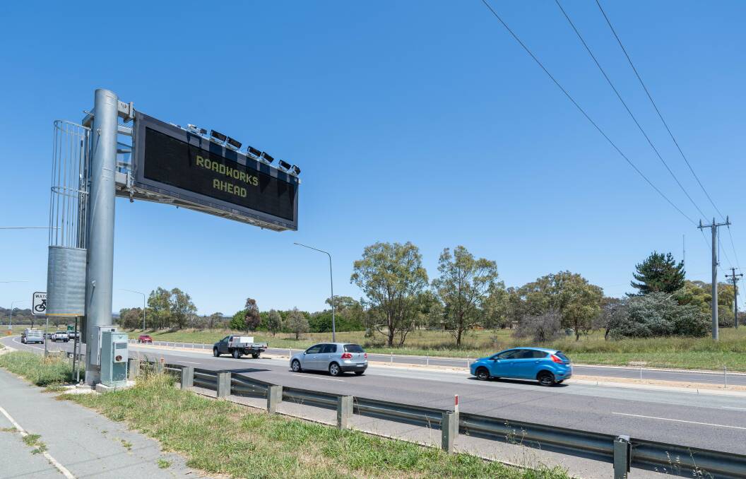 The 'hidden' detection cameras on the Gungahlin Drive overhead gantry detects the most number of offenders. Picture supplied