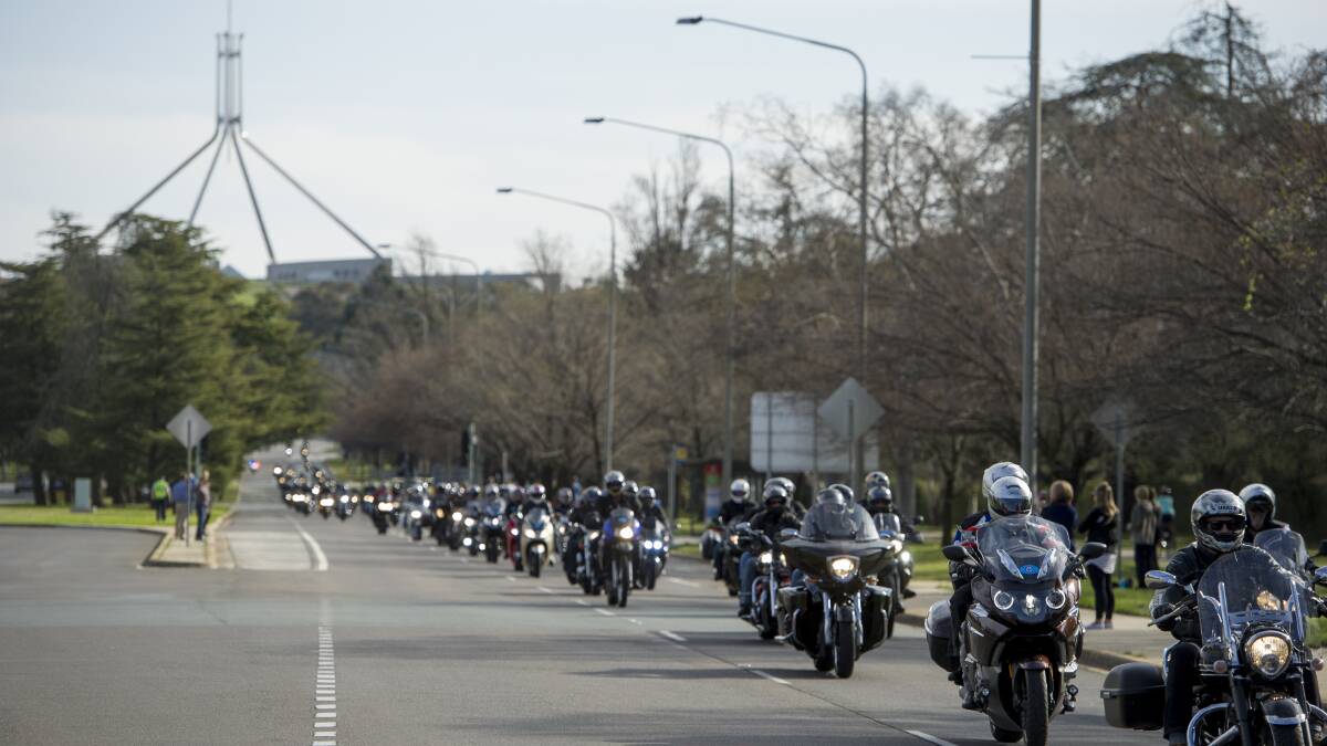National Police Wall to Wall remembrance charity ride in 2015. Picture: Jay Cronan
