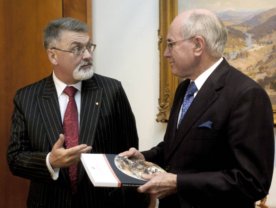Former Prime Minister John Howard with then secretary of the Department of Prime Minister and Cabinet Dr Peter Shergold in 2007. Picture: AAP