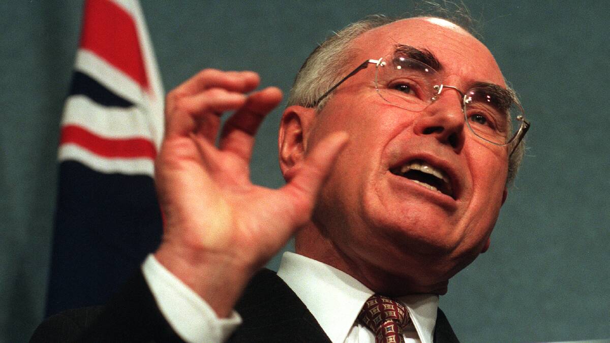 John Howard talks about the GST back in 1999. Picture: Graham Tidy