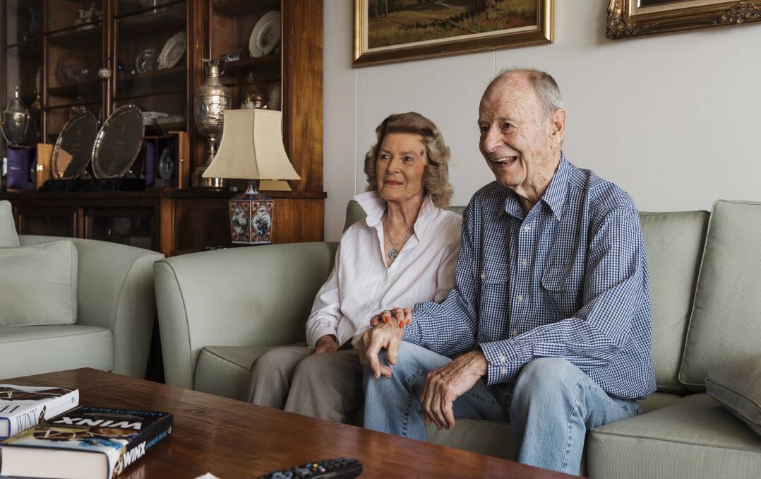 Richard Treweeke with his wife Dorothy in 2018. Photograph by James Brickwood