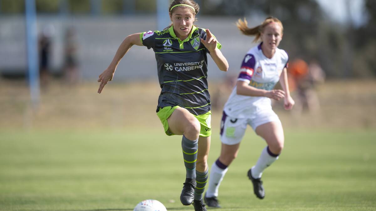 Karly Roestbakken has gone from Canberra United to playing for the Matildas at the Women's World Cup. Picture: Sitthixay Ditthavong