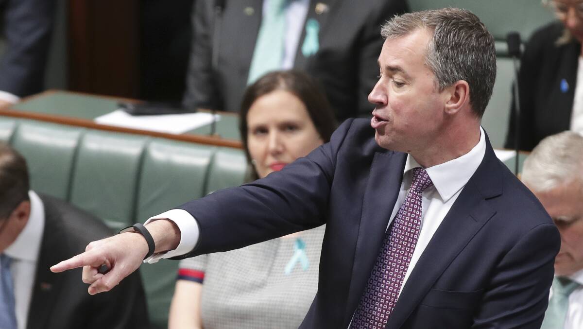 Human Services Michael Keenan is at the centre of explosive claims around the leadership spill of the Liberal party. Picture: Alex Ellinghausen