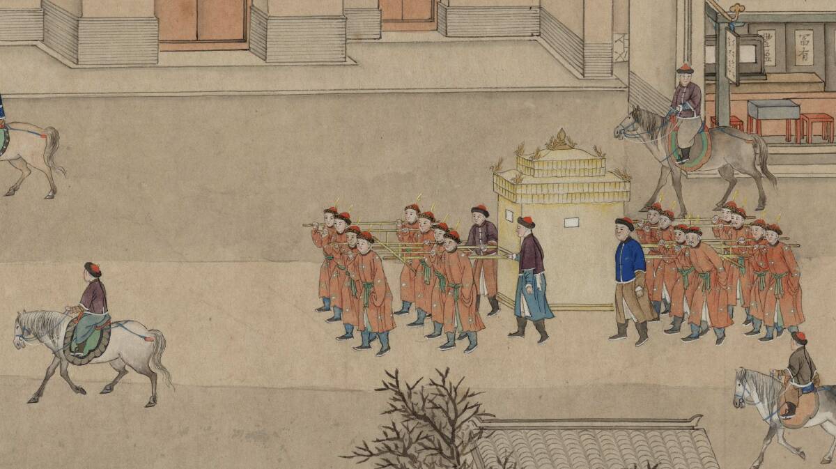 Emperor Qianlong's Southern Inspection Tour (detail) – Empress Dowager Chongqing. Image: National Museum of China