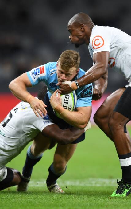 Cam Clark was a rare shining light in the Waratahs' loss to the Sharks. Photo: AAP