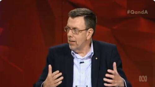 Columnist Greg Sheridan appearing on ABC Q&A on Monday April 29, 2019.