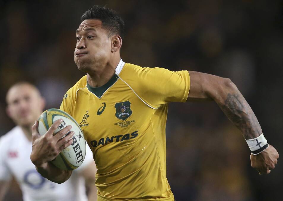 Rugby Australia decided it was too hard to tackle Israel Folau a year ago. Picture: AP Photo/Rick Rycroft