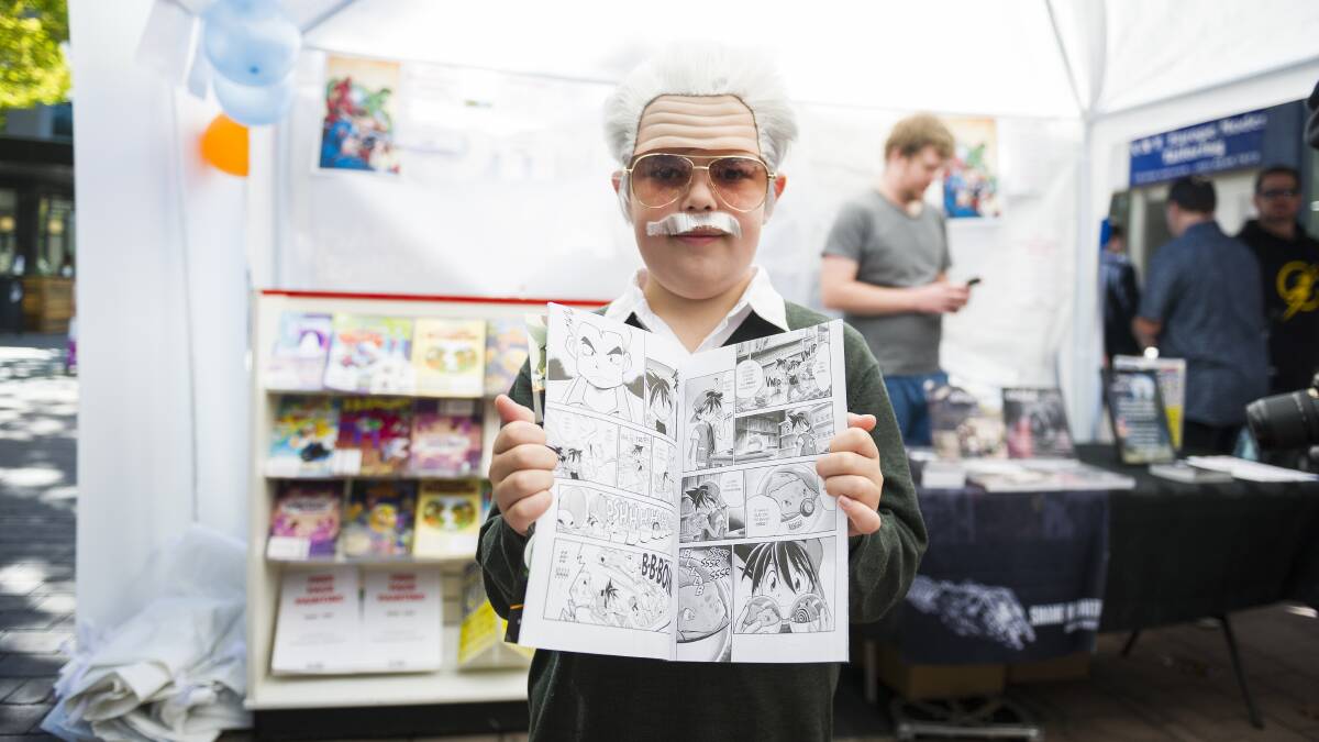 Joseph Gonzalez, 8, cosplaying as Stan Lee at Impact Comics in Civic. Picture: Dion Georgopoulos