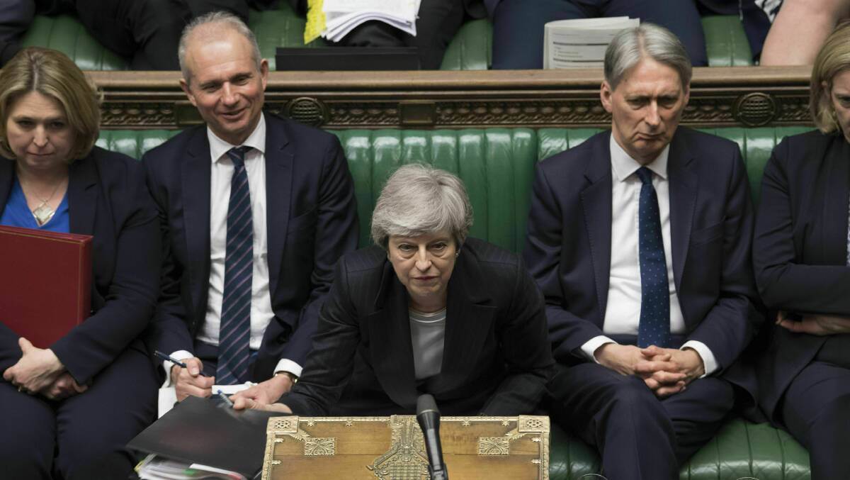 Britain's Prime Minister Theresa May spoke in the House of Commons on Wednesday as moves to oust her intensified. Picture: AP