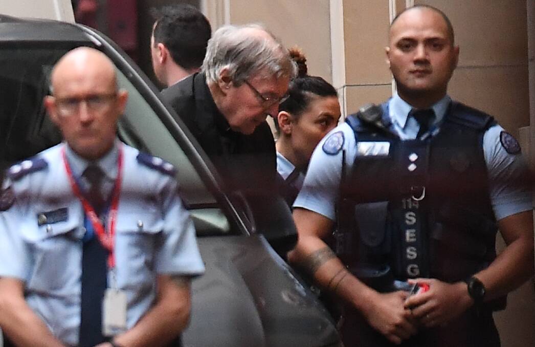 Cardinal George Pell arrives at the Supreme Court of Victoria in Melbourne to appeal his conviction for sexually abusing two boys in the 1990s listed for the Court of Appeal. Picture: AAP