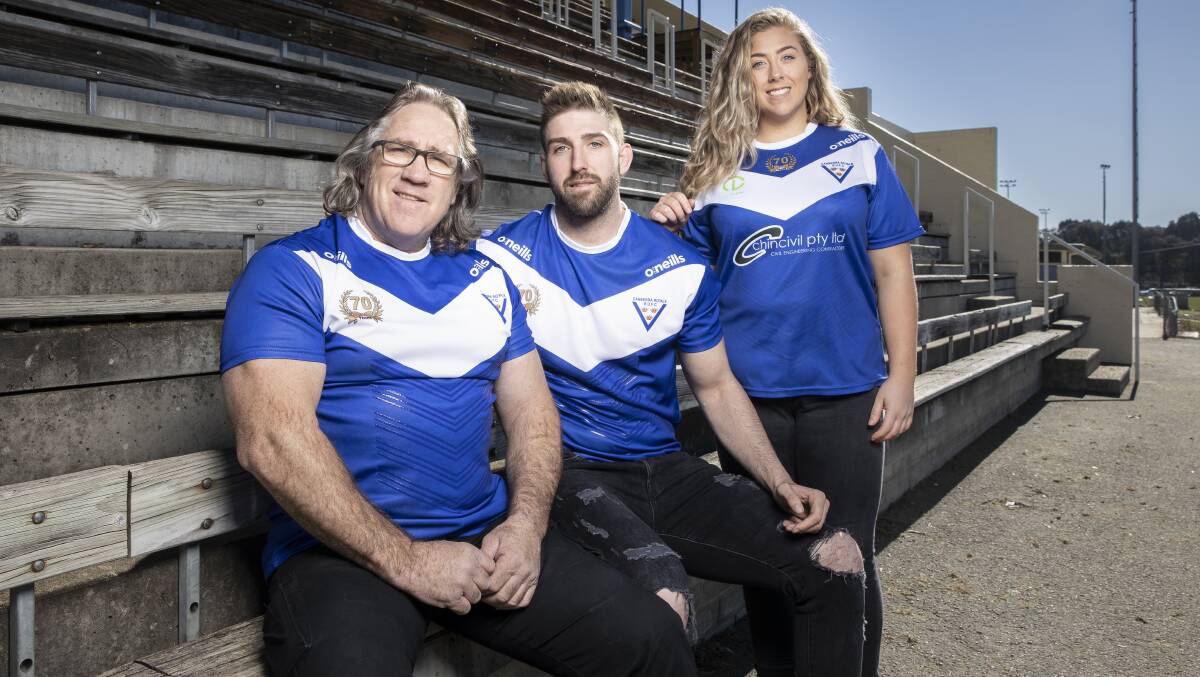 Former Wallaby Geoff Didier, his son Duke and daughter Renee, will gear up for the Royals' 70th anniversary. Picture: Sitthixay Ditthavong Picture: Sitthixay Ditthavong