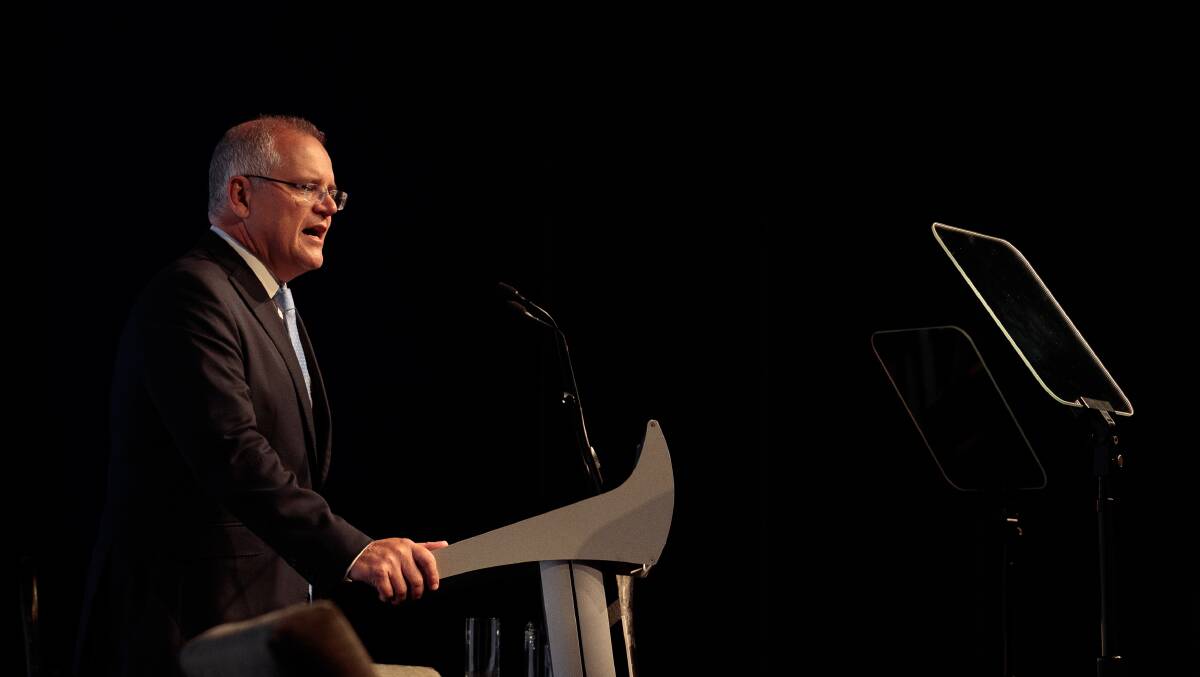 Prime Minister Scott Morrison speaks at a Chamber of Commerce and Industry WA (CCI) in Perth. Picture: AAP