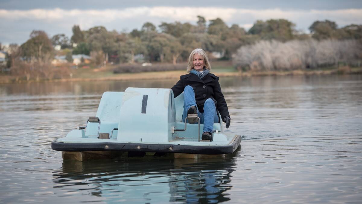 Suzanne Hannema, NCA director of national capital activation and events, takes a pedal boat for a test spin. Picture: Karleen Minney