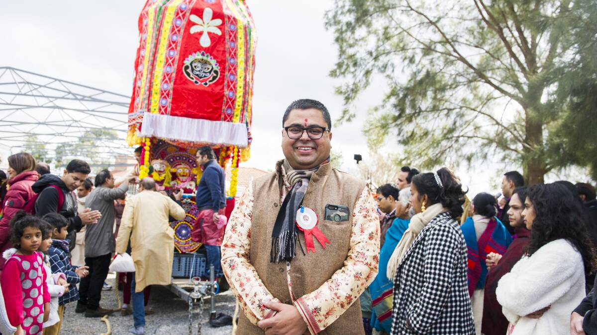 Chariot Festival 2019 at the Hindu Temple & Cultural Centre. President of the Florey Hindu Temple Shri Basu Banka will lead the Chariot Festival. Picture: Dion Georgopoulos
