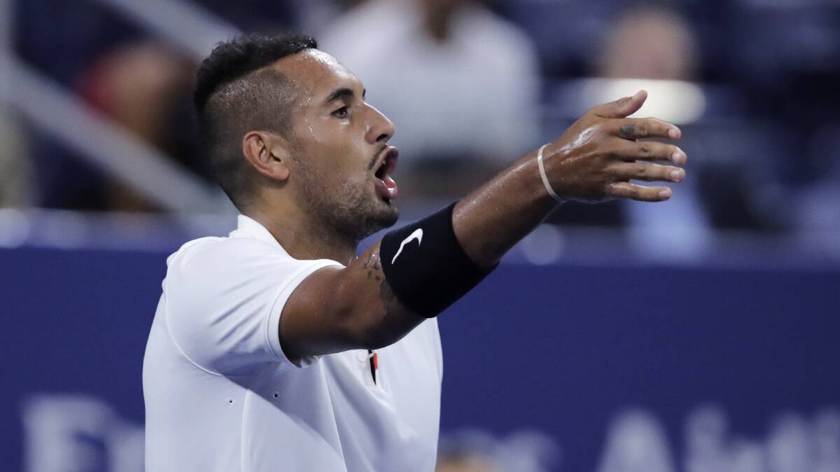 Nick Kyrgios in action during the US Open. Picture: AP
