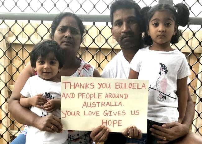 Priya, her husband Nadesalingam and their Australian-born children Kopika, 4, and Tharunicaa, 2. Picture: Supplied