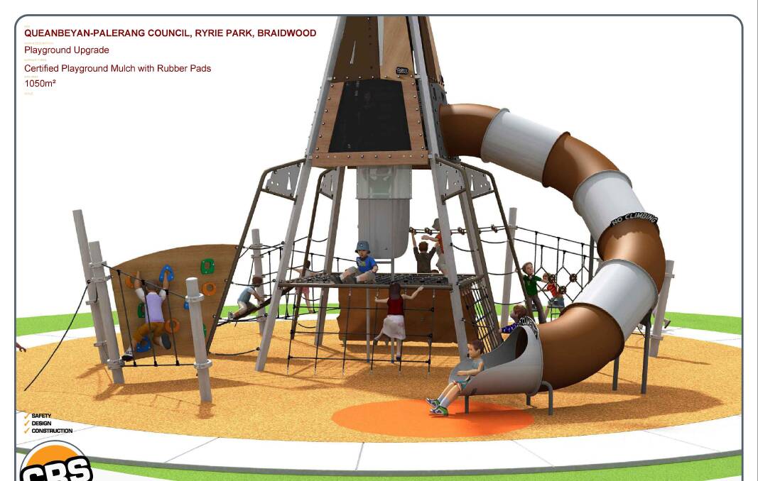 Another view of the new slide for the Braidwood park.