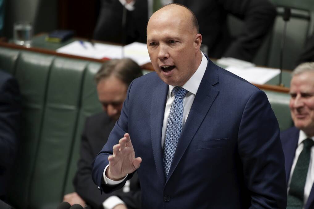Minister for Home Affairs Peter Dutton will announce the new industry code on Tuesday. Picture: Alex Ellinghausen