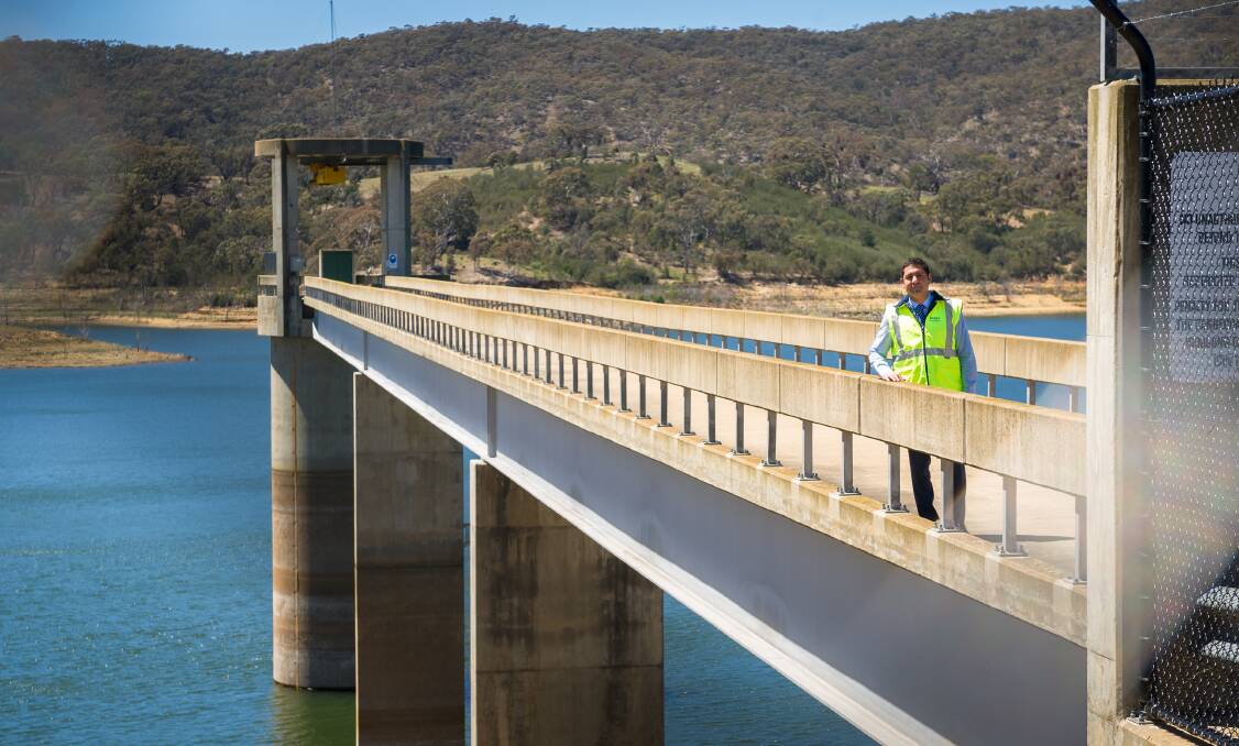 Icon Water managing director Ray Hezkial at Googong Dam, which stores water for the Canberra supply. Picture: Elesa Kurtz