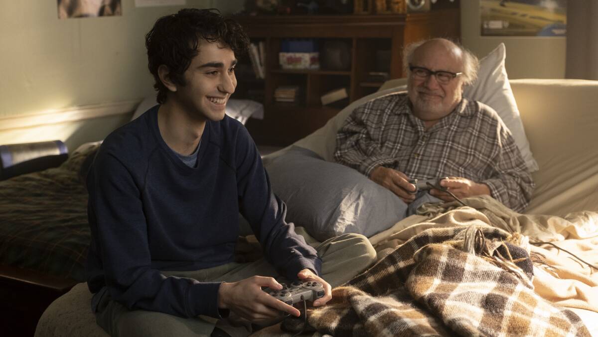 Alex Wolff, left, and Danny DeVito star in Jumanji: The Next Level. Picture: Frank Masi/Sony