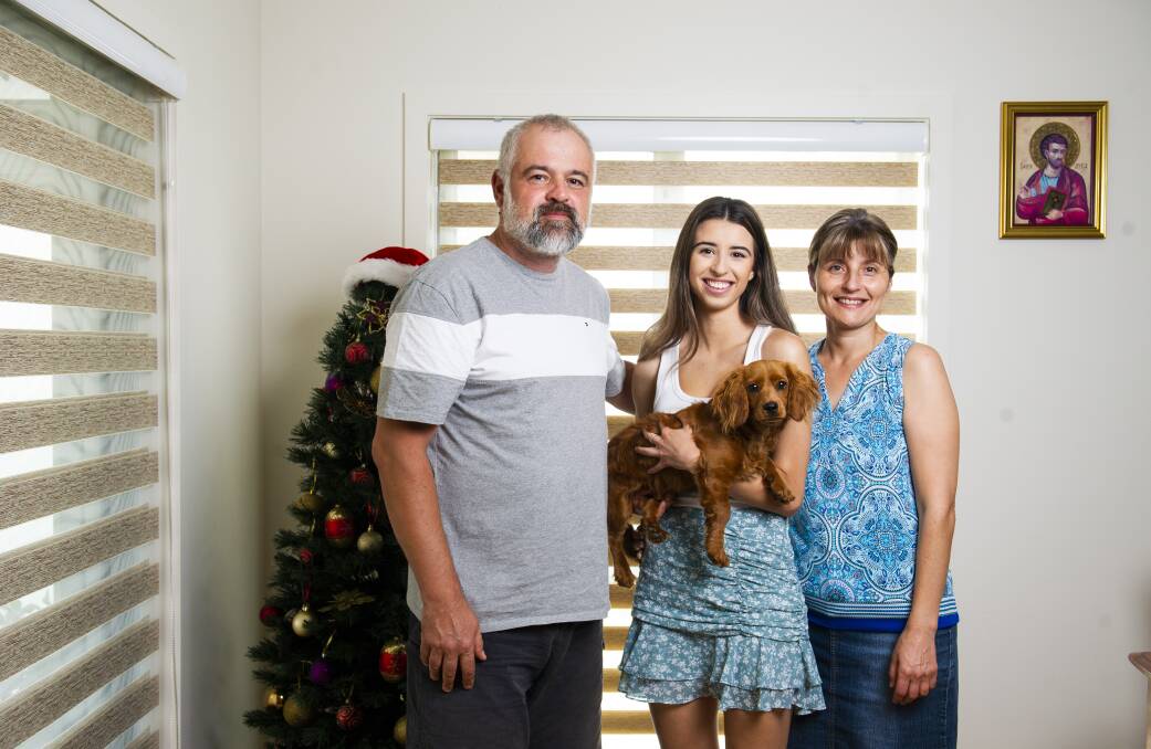 Ana Davidovic, centre, with father Bratislav and mother Srdjana. Picture: Dion Georgopoulos