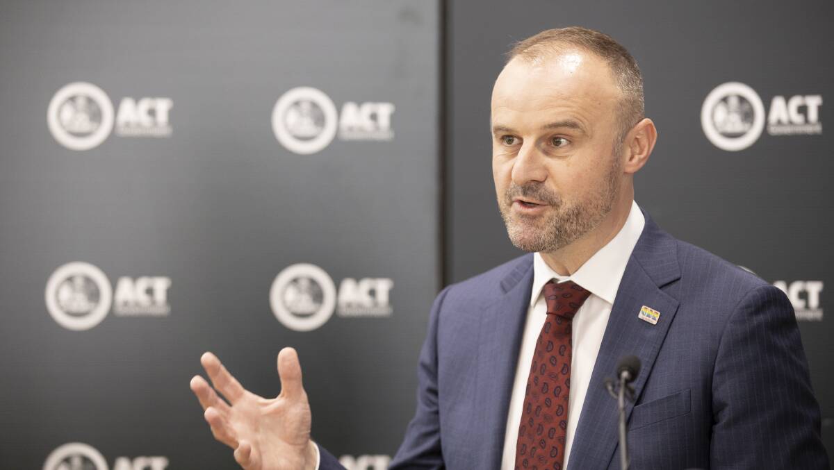 Chief Minister Andrew Barr, who says every little bit counts for families and businesses trying to bounce back from the impact of COVID-19. Picture: Sitthixay Ditthavong