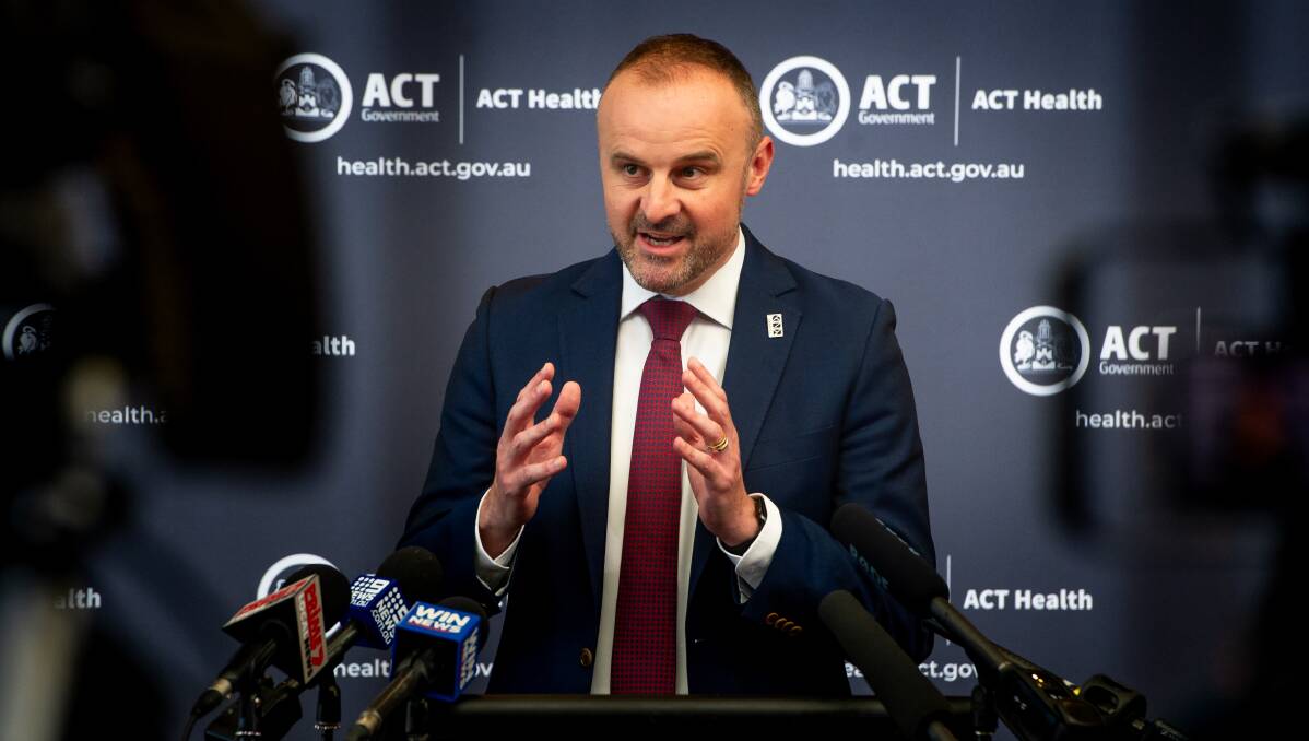 ACT Chief Minister Andrew Barr. Picture: Elesa Kurtz