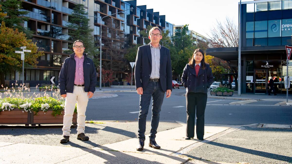 CSIRO scientists Raymundo Marcos Martinez, Heinz Schandl and Sorada Tapsuwan in Braddon. Picture: Elesa Kurtz