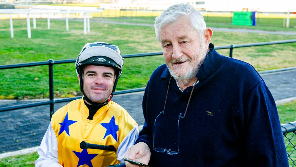 Keith Dryden (right) has claimed another Canberra Racing Club trainer premiership. Pictured with Balonne jockey, Shaun Guymer. Picture: Elesa Kurtz