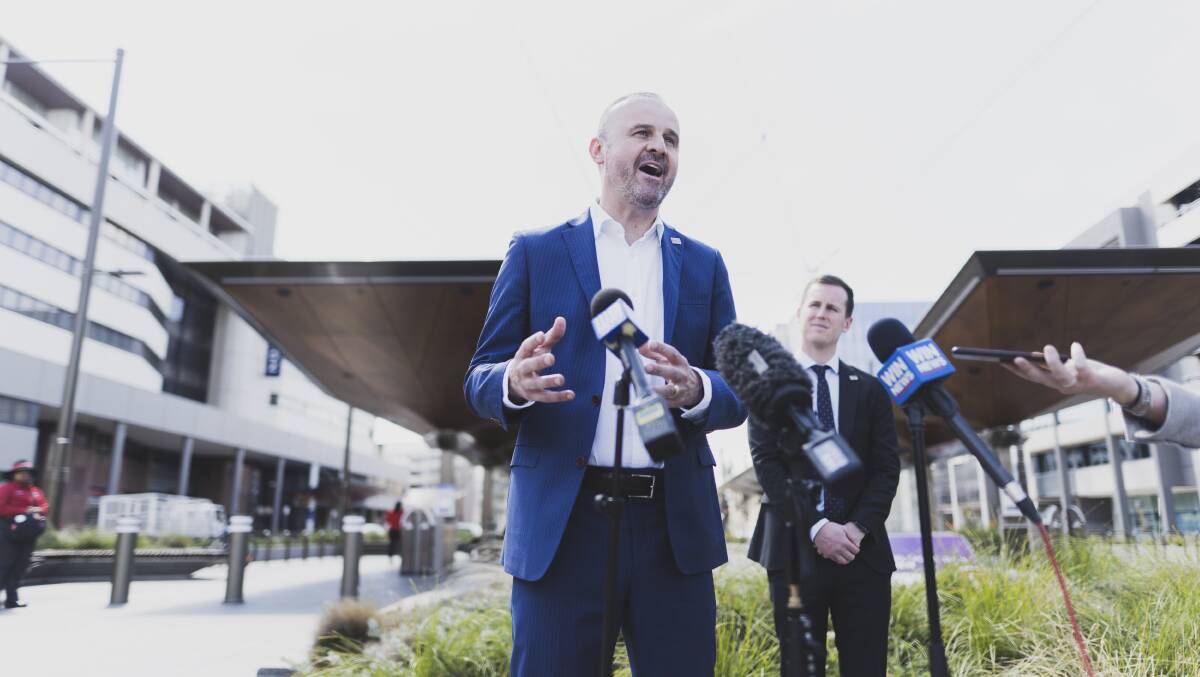 ACT chief minister Andrew Barr has announced a discount voucher program to local businesses if Labor is re-elected. Picture: Dion Georgopoulos
