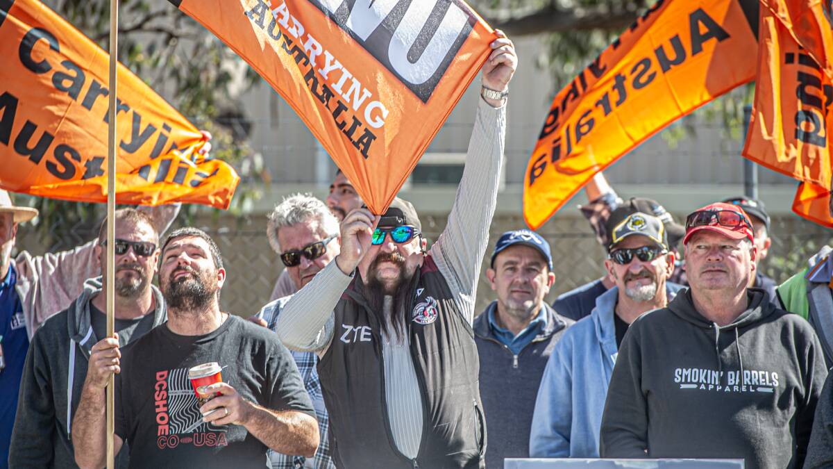 Canberra's garbage truck drivers walked off the job on Monday over ongoing disputes of pay and conditions. Picture: Karleen Minney