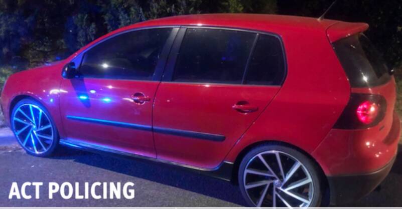 The Volkswagen Golf police allege was driven at excessive speed on Kingsford Smith Drive. Picture Supplied