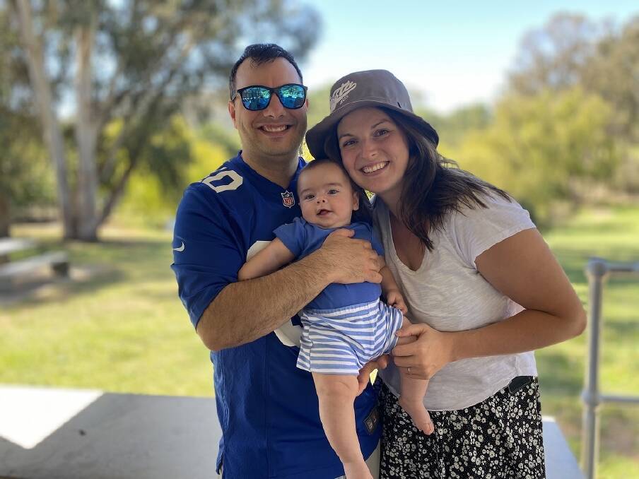 Keanna and Fiore Costa are enjoying being home in Canberra and watching Eli thrive after a cancer diagnosis turned the families life up-side-down. Picture supplied 