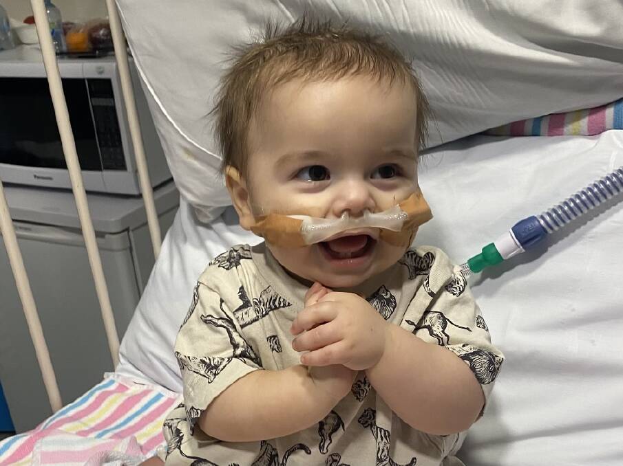 Eli smiling through his lengthy treatment stint for neuroblastoma. Picture supplied 