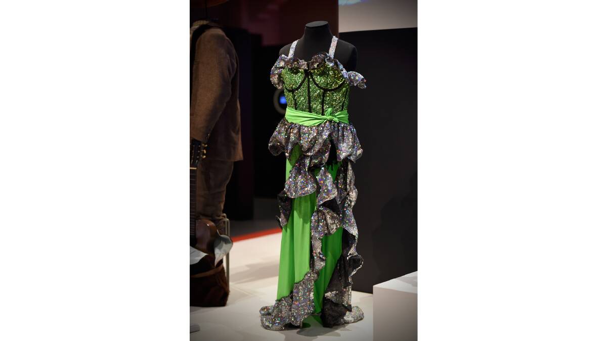A dress worn by Hugo Weaving in Priscilla, Queen of the Desert, on display at the National Film and Sound Archive. Picture supplied