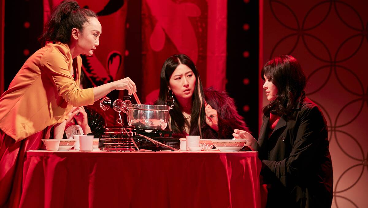 Jing-Xuan Chan, Mabel Li and Michelle Law in Miss Peony. Picture by Sherry Zheng