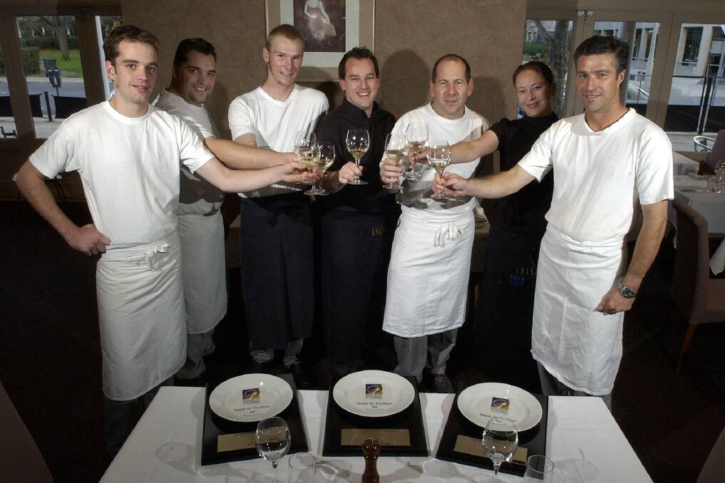 Owners and staff of Anise restaurant in 2003 - Zac Wriggles, Travis Hogan, Gerard Viccars, Joseph wagland, Nick Carter, Justin Piper and Jeff Piper. Picture by Graham Tidy