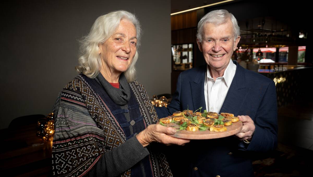 Southern NSW Harvest Cooperative chair Louise Rose, with EAT Truffle Cooperative director, Wayne Haslam, at the launch of the 16th truffle festival at East Hotel. Picture by Elesa Kurtz