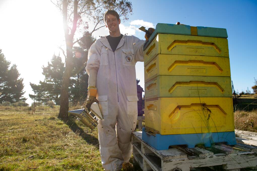 8 Frame Honey owner and beekeeper, Ben Merivale, runs beekeeping workshops at his Bywong. Picture by Elesa Kurtz