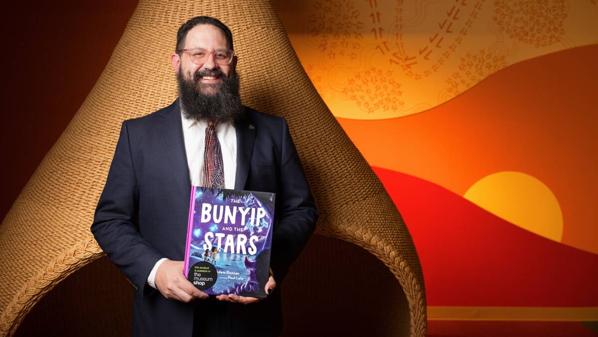 Adam Duncan's kids' book The Bunyip and the Stars is inspired by First Nations storytelling traditions. Picture by Sitthixay Ditthavong