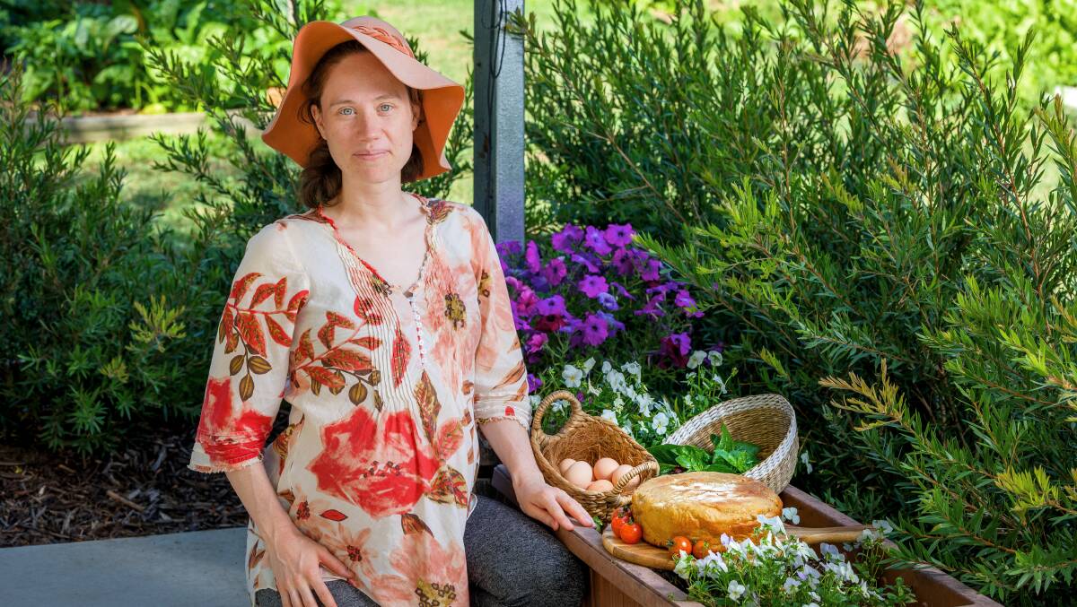 Ryl Parker at her plot in the Kambah Canberra Organic Growers Society (COGS) community garden. Picture by Sitthixay Ditthavong