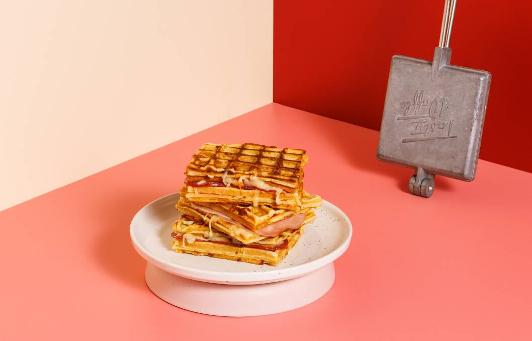 Max Brenner is extending its menu to include savoury options including a cheese toastie waffle or Troffle. Picture supplied