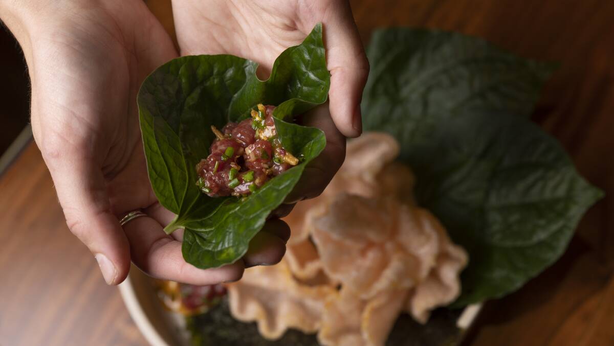 Balinese beef tartare. Picture by Keegan Carroll