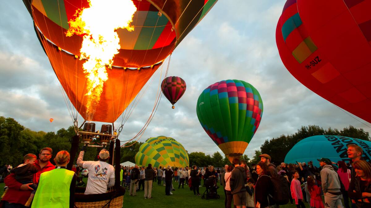 Enlighten's Balloon Spectacular on Patrick White Lawns. Picture by Elesa Kurtz