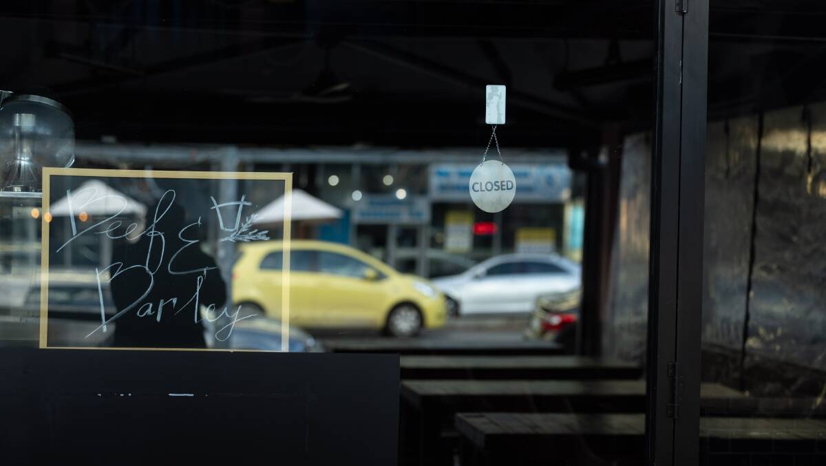 A sign reading Beef and Barley has been placed in the Lonsdale Street window. Picture by Gary Ramage