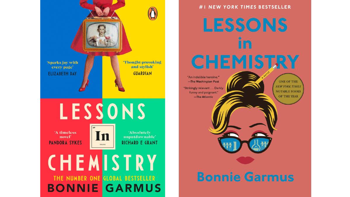 The UK/Australian (left) and US covers for Lessons in Chemistry. Pictures supplied