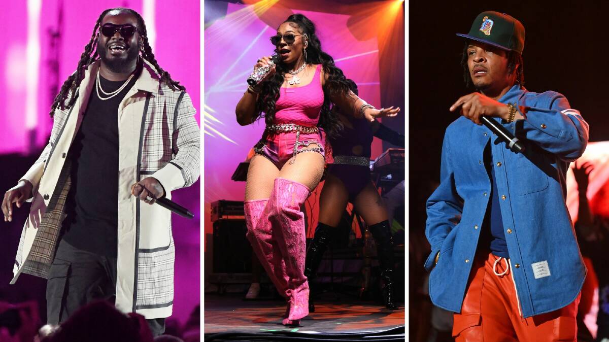 T-Pain, Ashanti and T.I. are heading to Canberra for Juicy Fest. Pictures Getty Images