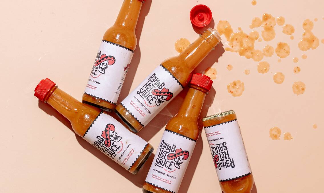 Rehab Hot Sauce, a bottled version of Loquita's famous secret spicy sauce, can be purchased.